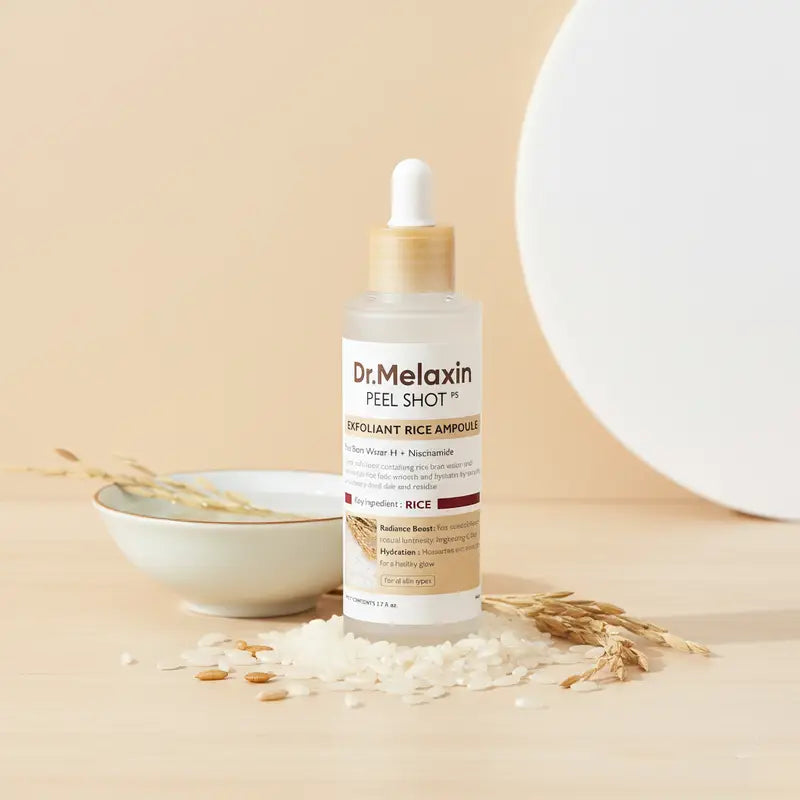 Dr. Melaxin Peel Shot Glow Rice Ampoule Duo - White & Black Rice Extracts