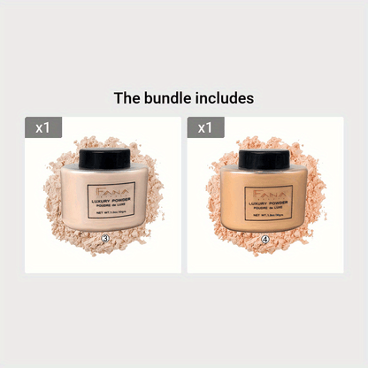 Long-Lasting Full Coverage FANA Luxury Powder, Matte Finish Oil-Control Loose Powder for All Skin Types, 1.7 oz Makeup Setting Powder