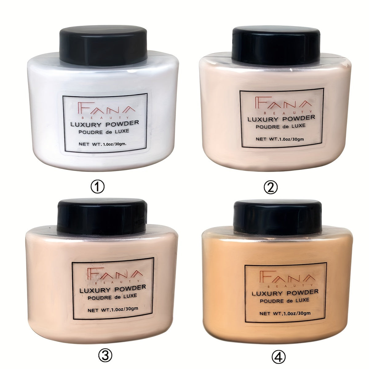 Long-Lasting Full Coverage FANA Luxury Powder, Matte Finish Oil-Control Loose Powder for All Skin Types, 1.7 oz Makeup Setting Powder