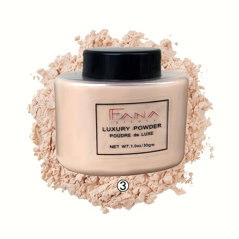 Long-Lasting Full Coverage FANA Luxury Powder, Matte Finish Oil-Control Loose Powder for All Skin Types, 1.7 oz Makeup Setting Powder