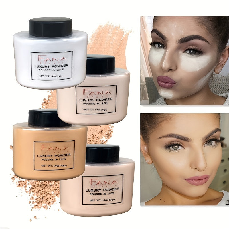 Long-Lasting Full Coverage FANA Luxury Powder, Matte Finish Oil-Control Loose Powder for All Skin Types, 1.7 oz Makeup Setting Powder
