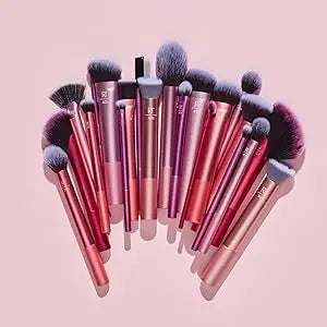 2026 Real Techniques 6 Piece Everyday Essentials Makeup Brush Set Sponges Blush Bronzer Contour Eyeshadow Powder Travel Gift Set