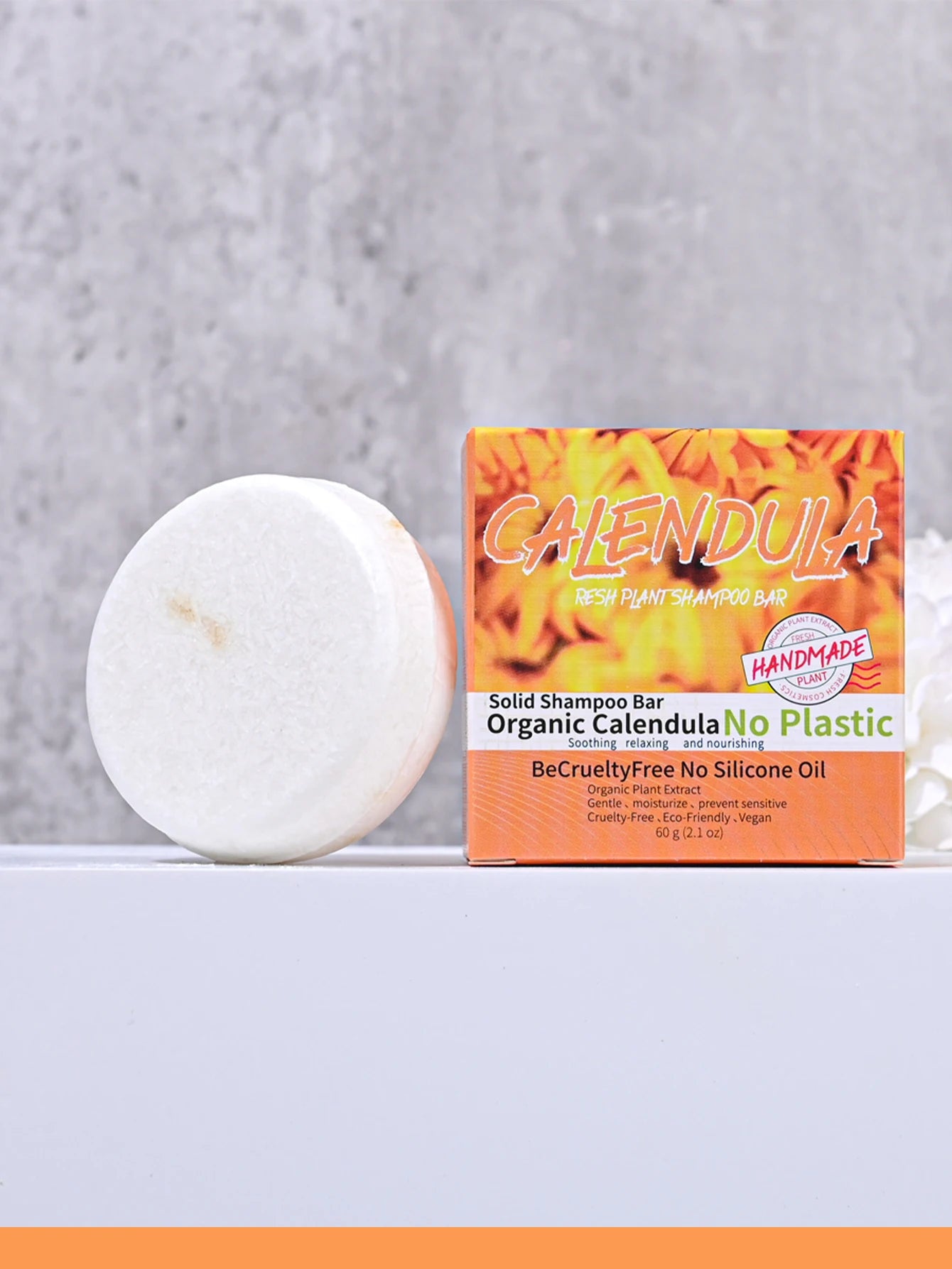 Calendula flower and plant essential oil shampoo soap handmade soap with rich aroma, oil control and moisturizing hair