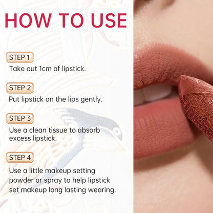 CATKIN Dreamworld Carving Lipstick, Waterproof Long Lasting Satin Nourish Moisturizing Smooth Soft 0.13 Ounce-Chinese Style