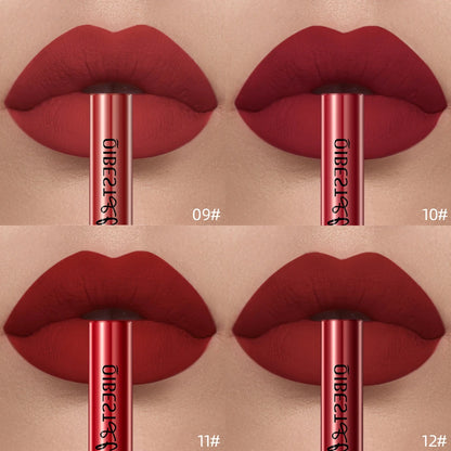 QIBEST Liquid Lipstick Waterproof Velvet Nude Matte Sexy Red Lip Gloss Long Lasting Nonstick Lip Stain Makeup 24 Colors Hots