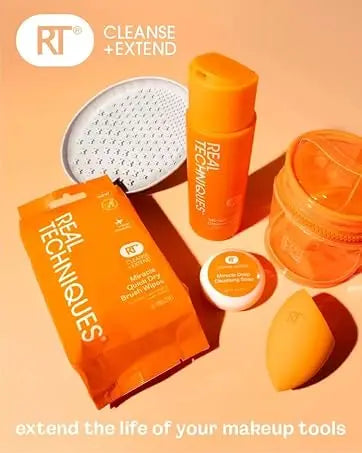 2026 Real Techniques 6 Piece Everyday Essentials Makeup Brush Set Sponges Blush Bronzer Contour Eyeshadow Powder Travel Gift Set