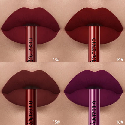 QIBEST Liquid Lipstick Waterproof Velvet Nude Matte Sexy Red Lip Gloss Long Lasting Nonstick Lip Stain Makeup 24 Colors Hots