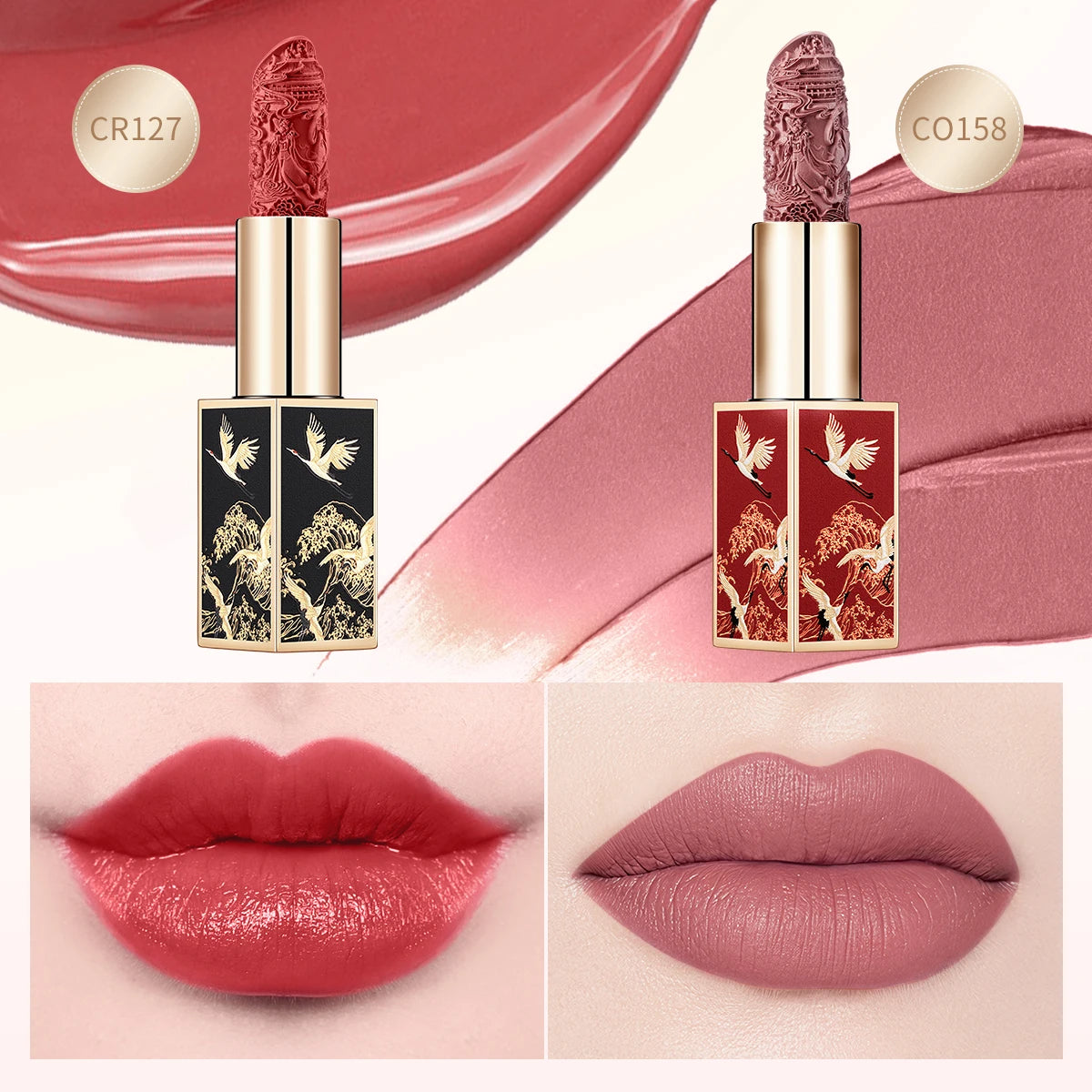 CATKIN Matte Lipstick 2PCS Set Long Lasting for 24H，Lightweight Soft and Ultra Hydrating Lipsticks Infused with Vitamin E