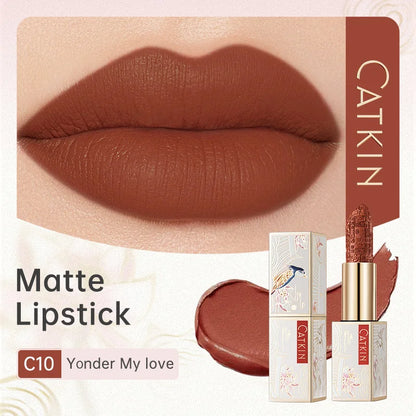 CATKIN Dreamworld Carving Lipstick, Waterproof Long Lasting Satin Nourish Moisturizing Smooth Soft 0.13 Ounce-Chinese Style