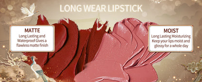 CATKIN Matte Lipstick 2PCS Set Long Lasting for 24H，Lightweight Soft and Ultra Hydrating Lipsticks Infused with Vitamin E