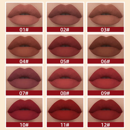 QIBEST Liquid Lipstick Waterproof Velvet Nude Matte Sexy Red Lip Gloss Long Lasting Nonstick Lip Stain Makeup 24 Colors Hots