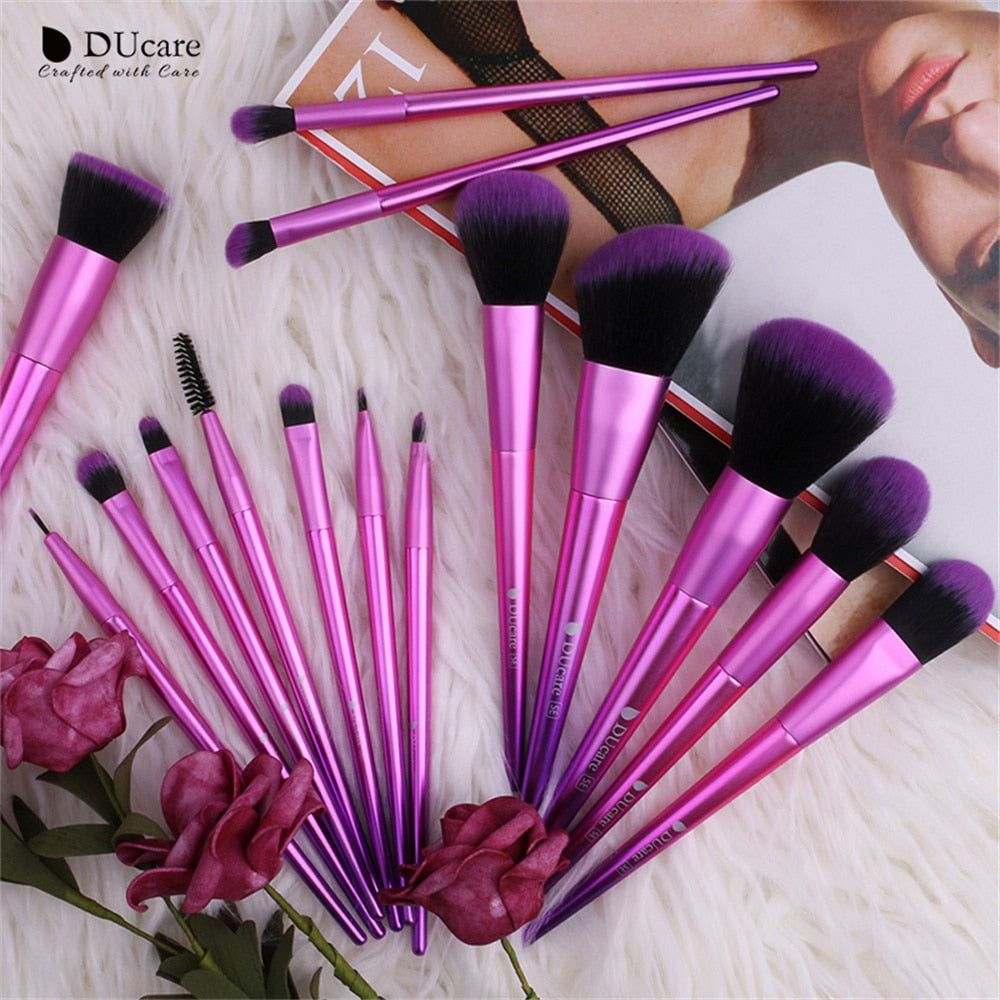 DUCARE 15-Piece Makeup Brush Set – Professional Synthetic Hair Kit
