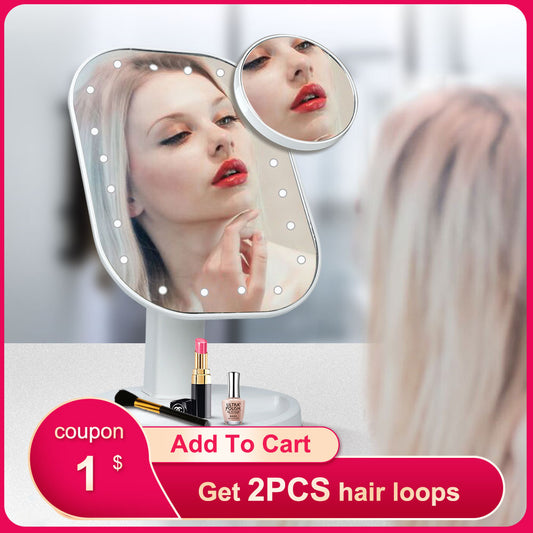 Makeup Vanity Mirror With LED Lights Adjustable Touch Screen Cosmetic Mirror